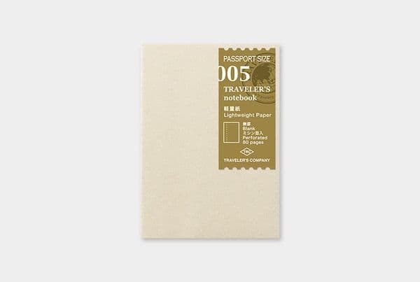 TRAVELER'S COMPANY - Refills - #005 Lightweight Paper Notebook (Passport Size)