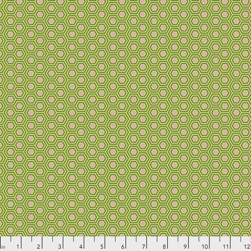 Tula Pink Fabric - True Colours - Hexy - Juniper