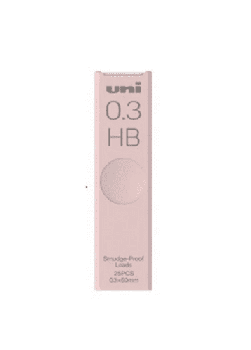 Uni - UL-SF Smudge Proof - Pencil Lead Refills - 0.3mm - HB - Blush Pink