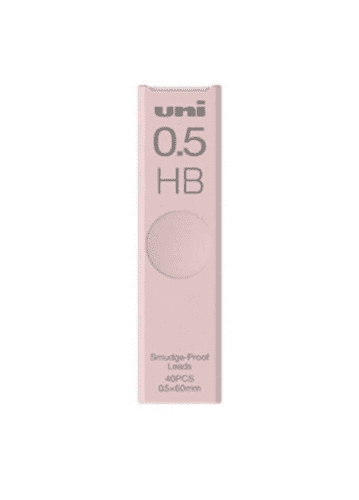 Uni - UL-SF Smudge Proof - Pencil Lead Refills - 0.5mm - HB - Blush Pink
