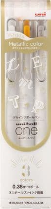 Uni - Uni One 0.38mm - Creative Colour - Set - Gold, Silver & White