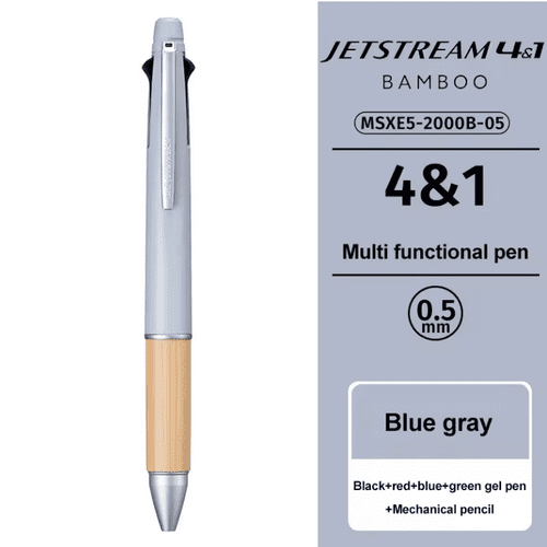 Uniball - Jetstream 4+1 Multifunction Pen 0.5mm - Bamboo - Blue Grey