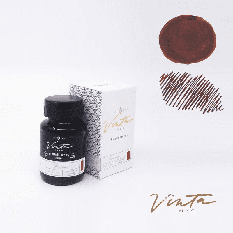 Vinta Inks - Fountain Pen Ink 30ml - Panama (Heritage Brown)