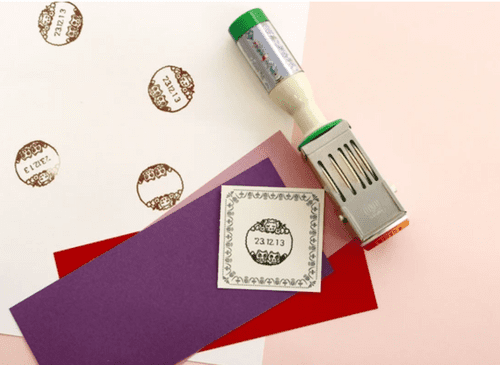 Yumi Kitagishi - Sanby Rotating Date Stamp M - Cat with Lid (round)