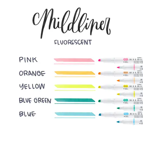 Zebra Pens - Mildliners - Individual Colours - Fluorescent