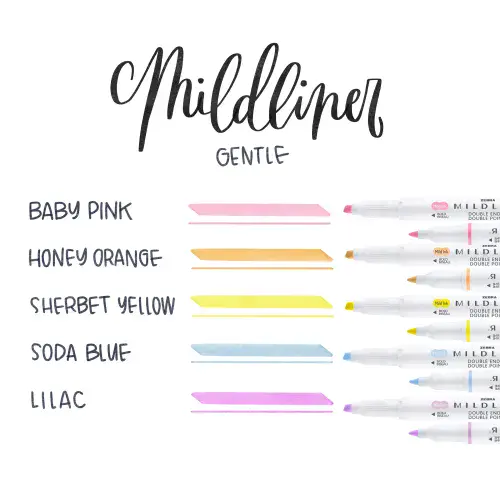 Zebra Pens - Mildliners - Individual Colours - Gentle