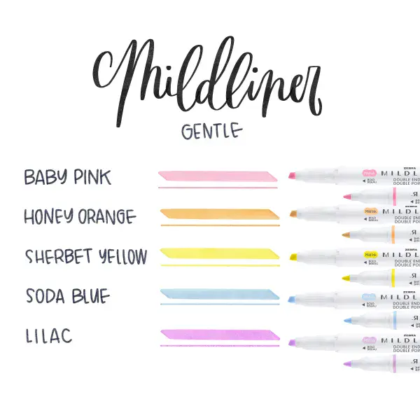 Zebra Pens - Mildliners - Individual Colours - Gentle