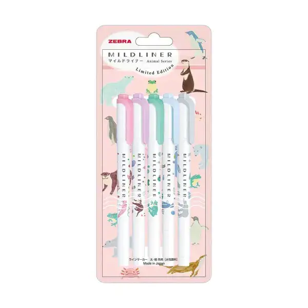 *Zebra Pens - Mildliners Set - Limited Edition Animal Set A