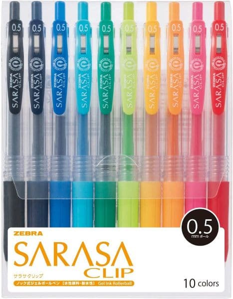 Zebra Pens - Sarasa Clip 0.5 - 10 Colour Set