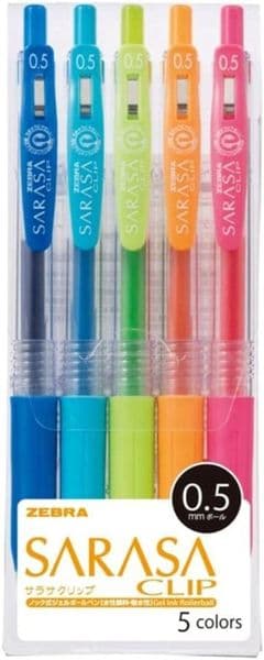 Zebra Pens - Sarasa Clip 0.5 - 5 Colour Set