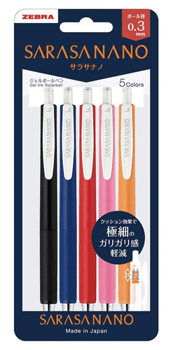 Zebra Pens - Sarasa Nano 0.3mm - Set: Basic