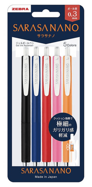 Zebra Pens - Sarasa Nano 0.3mm - Set: Basic