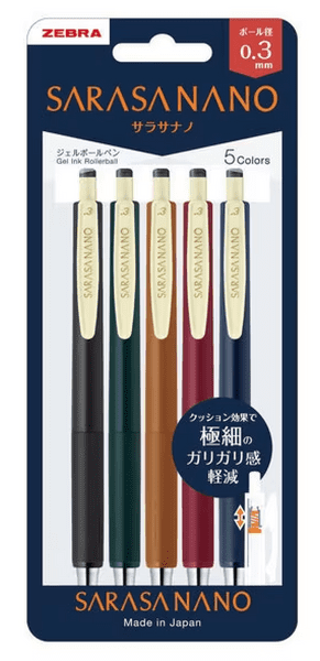 Zebra Pens - Sarasa Nano 0.3mm - Set: Vintage