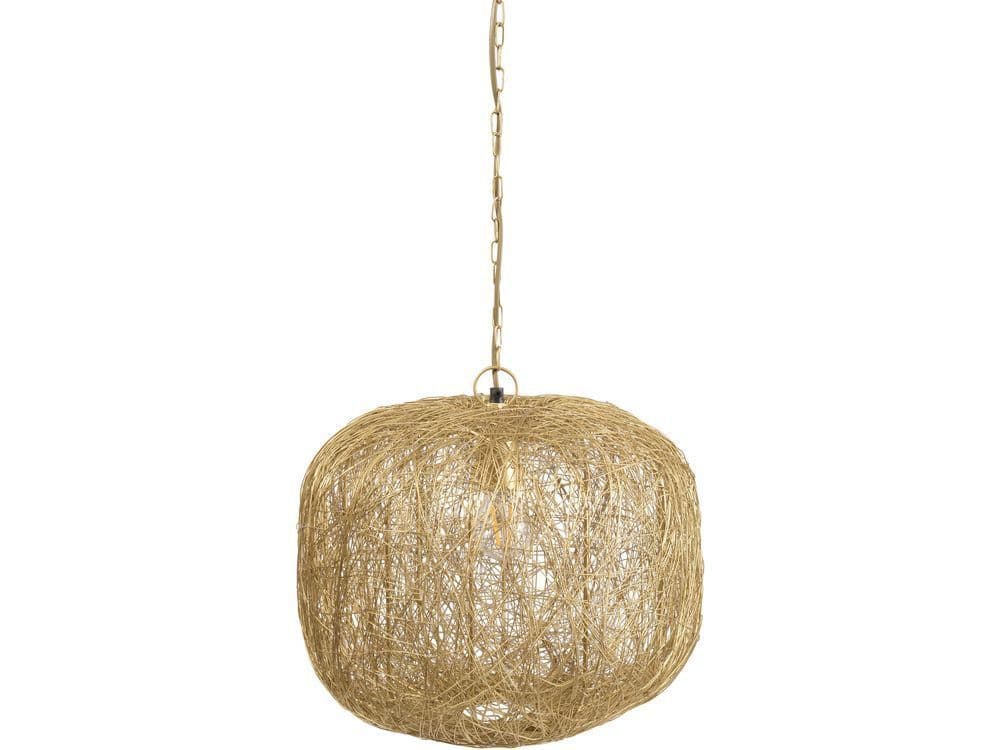 woven wire pendant light | gold strands 
