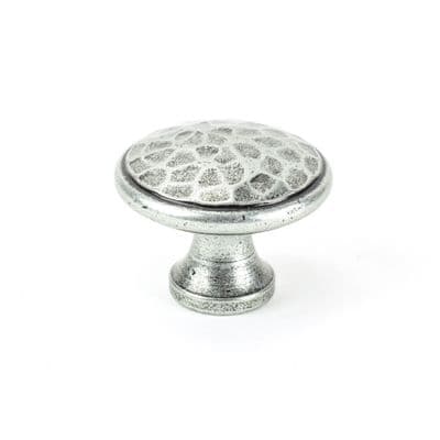 From The Anvil 33625 Pewter Hammered Cabinet Knob - Large
