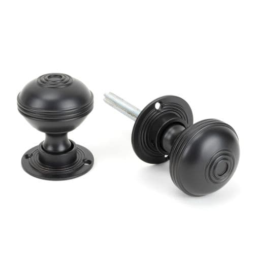 From The Anvil 83945 Aged Bronze 50mm Prestbury Mortice/Rim Knob Set
