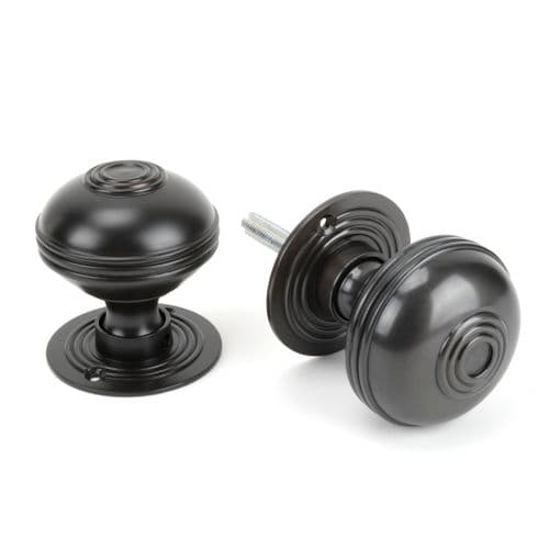 From The Anvil 83946 Aged Bronze 63mm Prestbury Mortice/Rim Knob Set