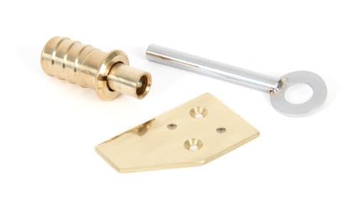 From The Anvil 90271 Polished Brass Key-Flush Sash Stop