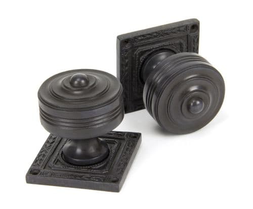 From The Anvil 90293 Aged Bronze Tewkesbury Square Mortice Knob Set