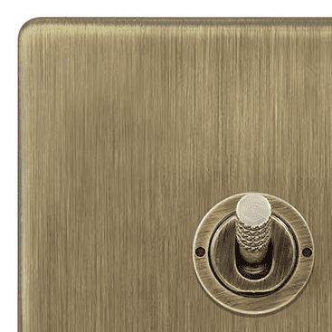 Antique Brass Contemporary Knurled Toggle Switches