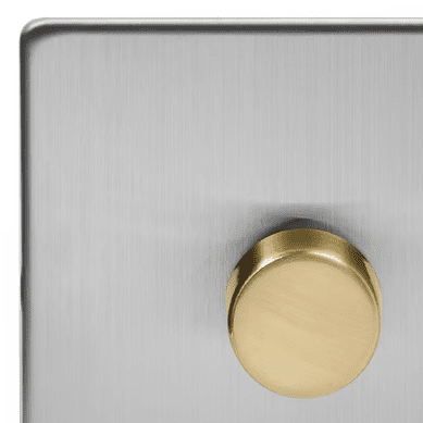 Brushed Chrome & Brushed Brass Dimmer Switches