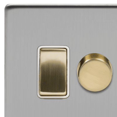 Brushed Chrome & Brushed Brass Switch & Dimmer Combinations