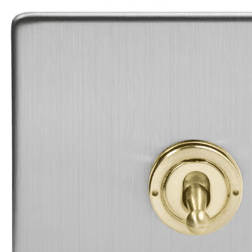 Brushed Chrome & Brushed Brass Toggle Switches