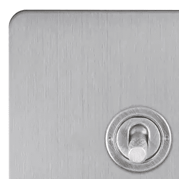 Brushed Chrome Flat Plate Contemporary Knurled Toggle Switches