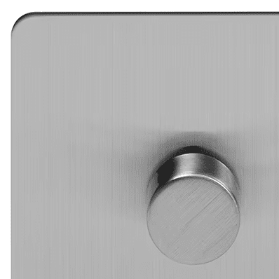 Brushed Chrome Flat Plate Dimmer Switches