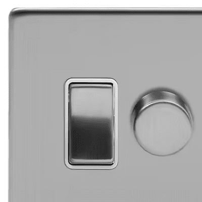 Brushed Chrome Switch & Dimmer Combinations