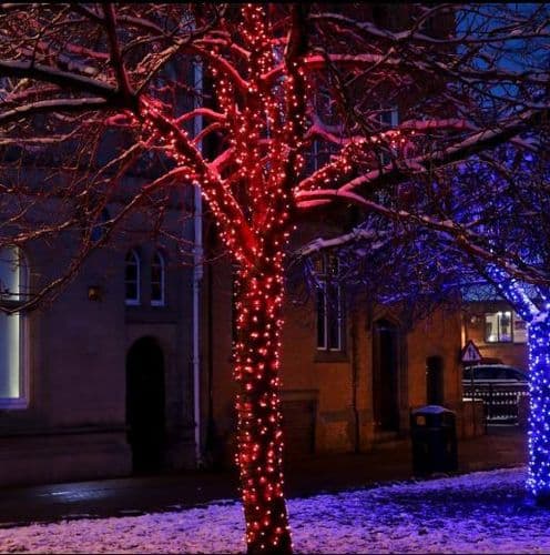 ConnectPro MV001 Red Outdoor 5m LED String Lights, Connectable, Black Rubber Cable