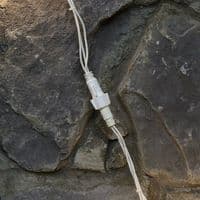 ConnectPro MV012 5M Warm White Outdoor Flash Bulb LED Icicle Lights, Connectable, White Rubber Cable