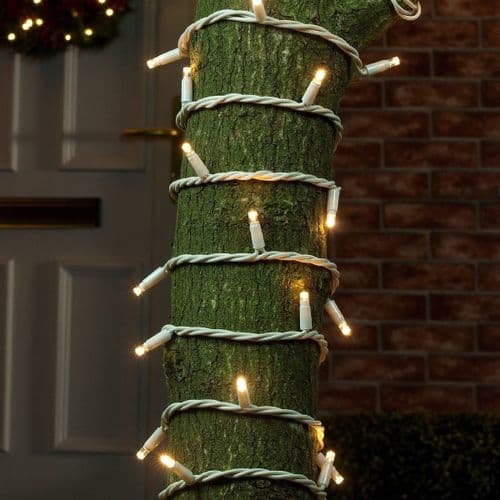 ConnectPro MV032 Warm White Outdoor 5m LED String Lights, Connectable, White Rubber Cable