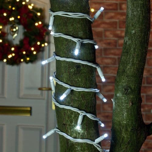 ConnectPro MV032 White Outdoor 5m LED String Lights, Connectable, White Rubber Cable