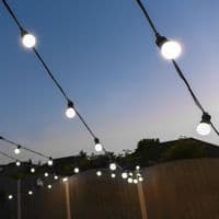 ConnectPro MV066W Festoon Lights, Connectable, 5m, Frosted White Bulbs, Black Rubber Cable