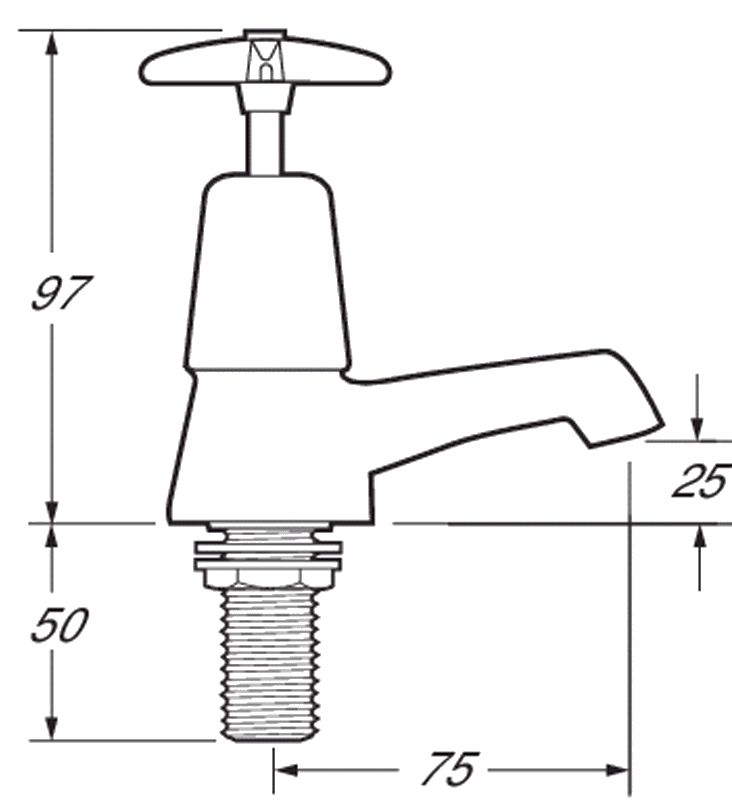 Deva 181X Chrome Cross Handle Hot & Cold Basin Taps (pair)