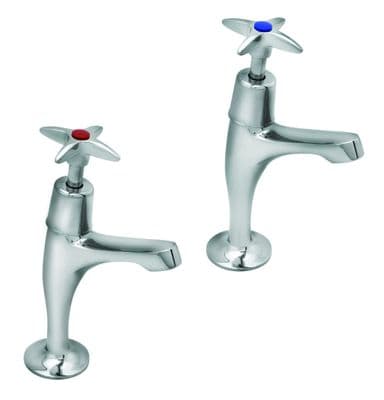 Deva 183X Chrome Cross Handle Kitchen Sink Pillar Taps (pair)