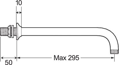 Deva ARMW02 Chrome 295mm Wall Mounted Shower Arm