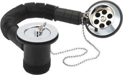 Deva BTW404/017 Chrome Bath Tidy Waste with Parking Plug & Chain