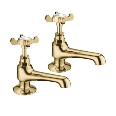 Deva CR19/501 Coronation Traditional Gold Basin Taps Pair