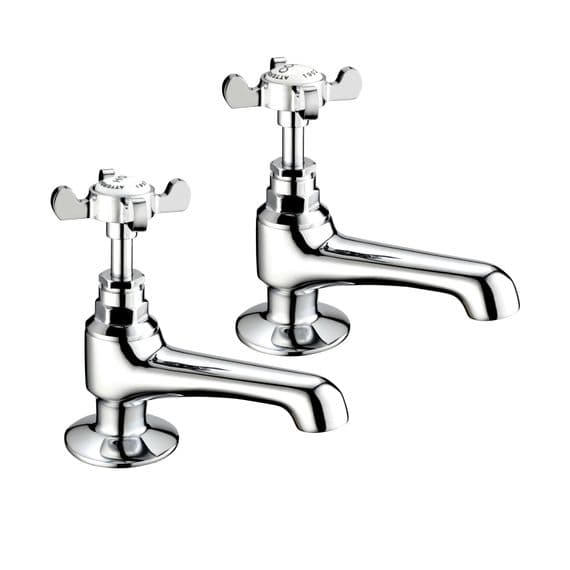 Deva CR19 Coronation Chrome Basin Hot & Cold Traditional Taps