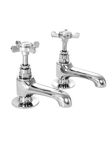 Deva CR19 Coronation Chrome Basin Hot & Cold Traditional Taps