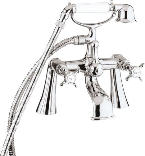 Deva CR23 Coronation Traditional Chrome Pillar Mounted Bath Shower Mixer Tap
