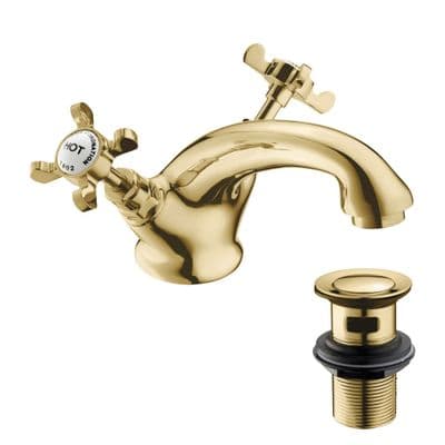 Deva CR24/501 Coronation Gold Mono Basin Mixer Tap with Pop Up Waste
