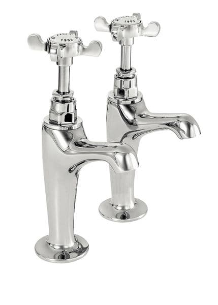 Deva CR27A Coronation Traditional Chrome High Neck Kitchen Sink Taps (pair)