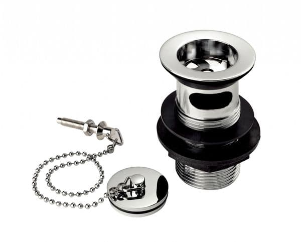 Deva DW300/017 Slotted Chrome Basin Waste with Metal Plug & Chain