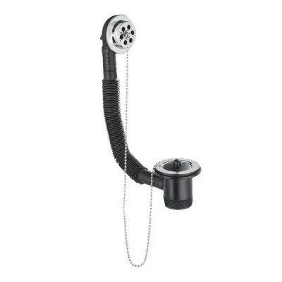 Deva FOV414 Chrome Plastic Body Bath Waste with Overflow & Poly Plug