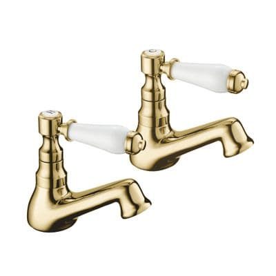 Deva GE01/501 Georgian Traditional Lever Gold Basin Taps (pair)