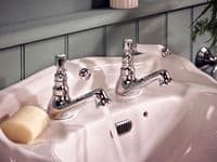 Deva GE01 Georgian Chrome Basin Hot & Cold Traditional Lever Taps