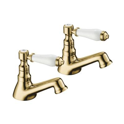 Deva GE02/501 Georgian Traditional Lever Gold Bath Taps (pair)